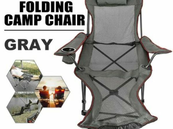 Outdoor Folding Camp Chair Backrest With Footrest Portable Bed Nap Chair For Camping Fishing Foldable Beach Lounge Chair