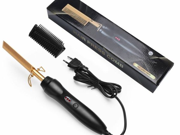 2 in 1 Hair Straightener Hair Curler Electric Hot Heating Comb Hair Smooth Flat Iron Multifunctional Straightening Styling Tool
