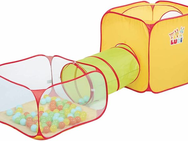Playground Tunnel + Ball Pool + Dice | Pop-Up Game Structure | For Indoor and Outdoor Use | Includes 30 Balls