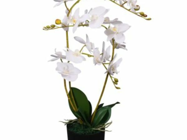 New*LCD Artificial Orchid Plant with Pot 65 cm White