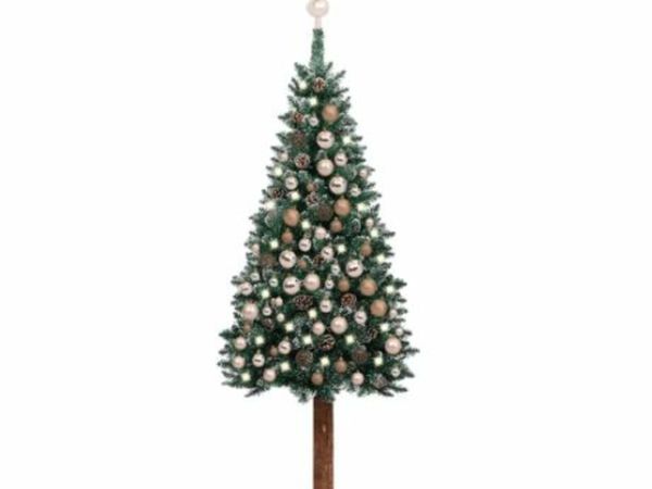 New*LCD Slim Christmas Tree with LEDs&Ball Set Green 210 cm
