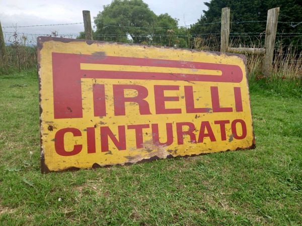 Large Pirelli Tin Sign