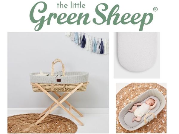 Green Sheep Moses Basket & Stand