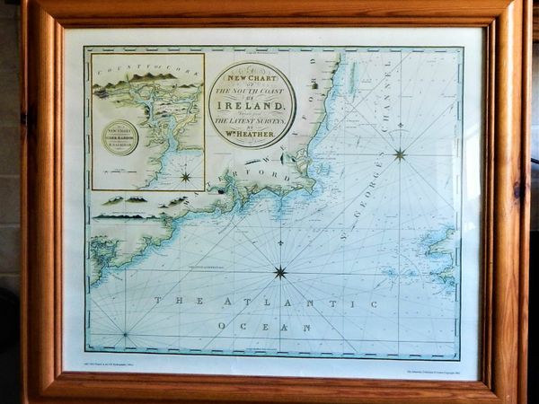Large reproduction Admiralty Collection Archive Chart of the South Coast of Ireland 1807