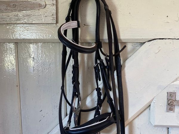 Small pony bridle with reins and bit