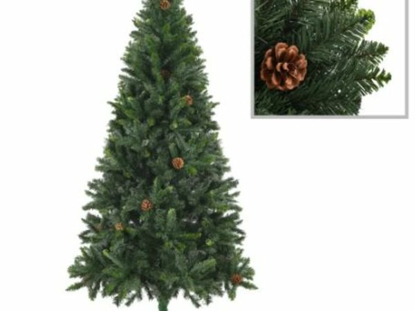 New*LCD Artificial Christmas Tree with Pine Cones Green 180 cm