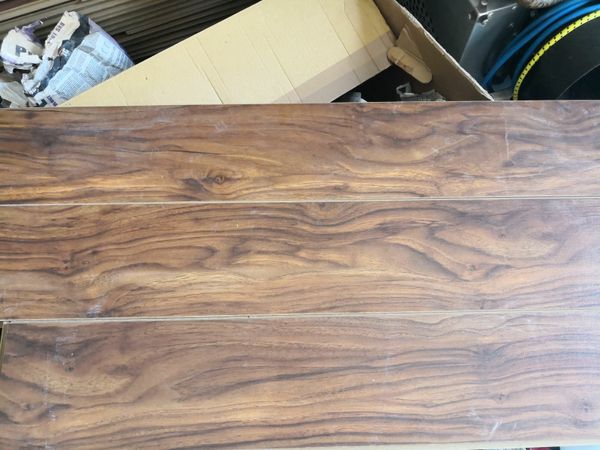 Walnut laminate floor boards