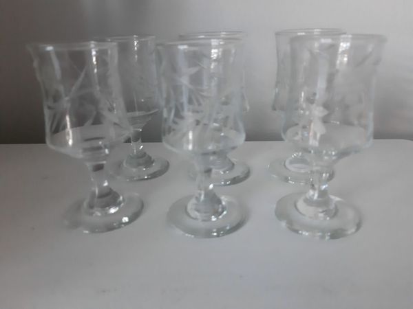6 x cut glass sherry/liquor glasses - Eamon Glass