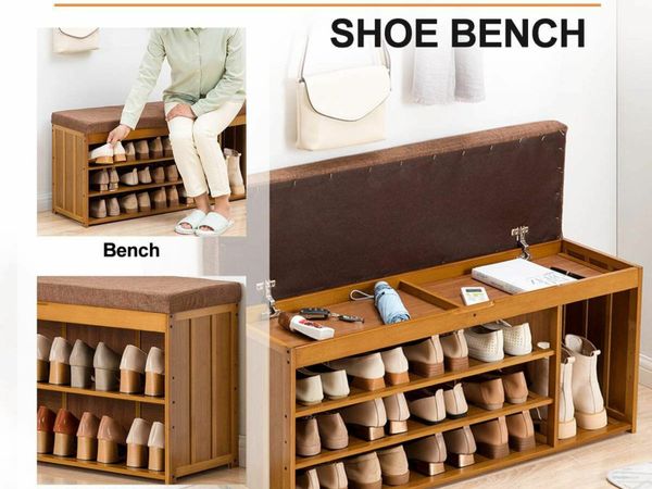 2 in 1 Shoe Rack Bench Multifunction Shoe Cabinets Storage Bench Organizer Entrance with Shoe Changing Stool Entryway Bench