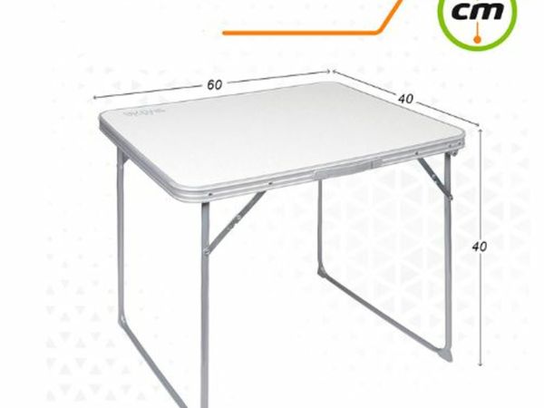 Portable Table for beach or garden high weather resistance easily folding 60x40x40 cm marbled finish and metal edges firm and strong legs