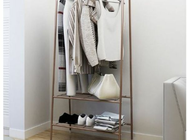 Iron Coat Rack Clothes Holder Storage Rack Garment Display Hanger Home Organizer Shelf Living Room Home Furniture