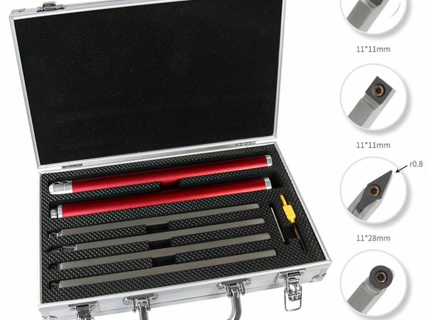 Wood Turning Tool Woodworking Lathe Chisel Set Carbide Insert Cutter Stainless Steel Bar Aluminum Storage Box HT2962
