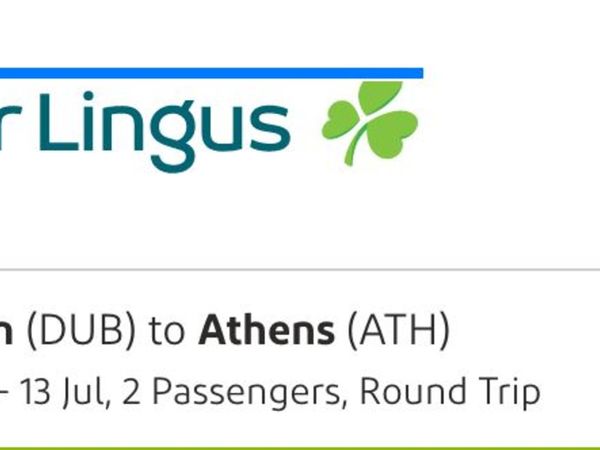 Dublin - Athens Return Flight Tickets Aer Lingus - Adjustable!