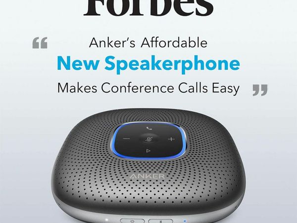 PowerConf Bluetooth Speakerphone conference speaker with 6 Microphones, Enhanced Voice Pickup, 24H Call Time