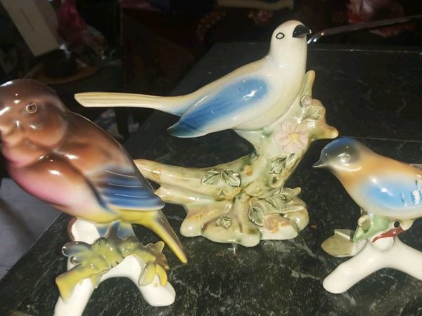 3 porcelain birds