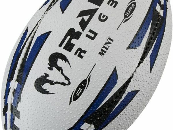 Mini Rugby Ball - Air Filled (Blue) or Softee (Red) - Size 1 (15cm) - Fun Rugby Ball