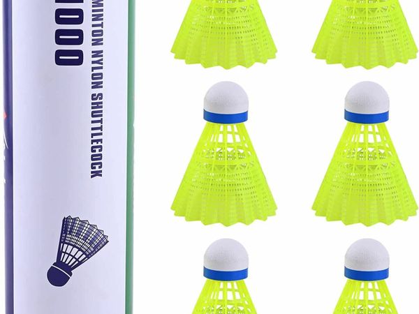 Nylon Badminton Shuttlecocks Birdies,with Strong Cork Head Sturdy and Well-Balanced Flight Stability, Set Birdie Balls,for Beginner and Professional Play