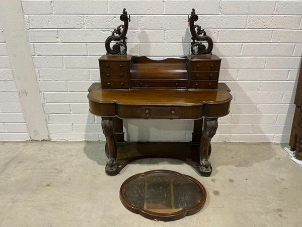 Antique Victorian Mahogany Dressing Table (Damaged)