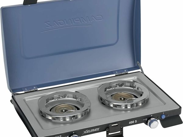 Portable Two Burner Gas Cooker with Windshield, 4400 Watt