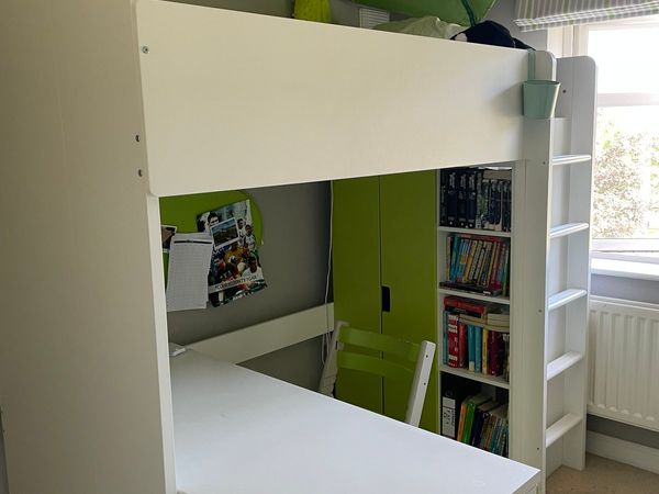 Bunk bed, desk and drawers