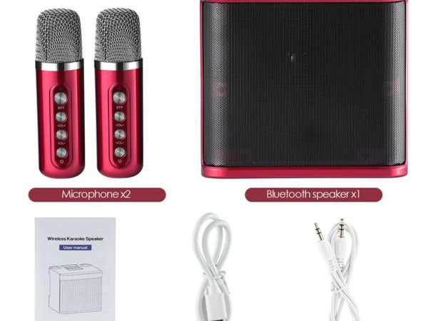 Portable Karaoke Machine For Children And Adults with Bluetooth Speaker 2 Wireless Microphones PA System And Karaoke Song Mode