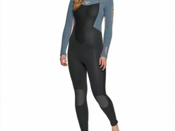 Roxy Prologue 5:4:3 GBS Women Winter Wetsuit Back Zip Black Powder Grey Sunglow