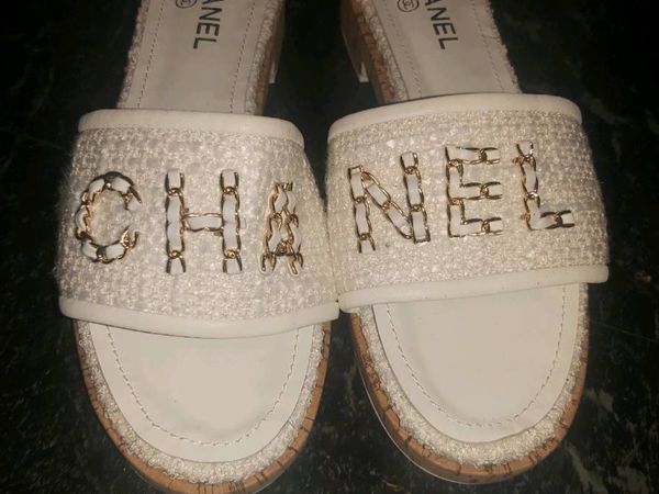 Original CHANEL tweed sandals size 42