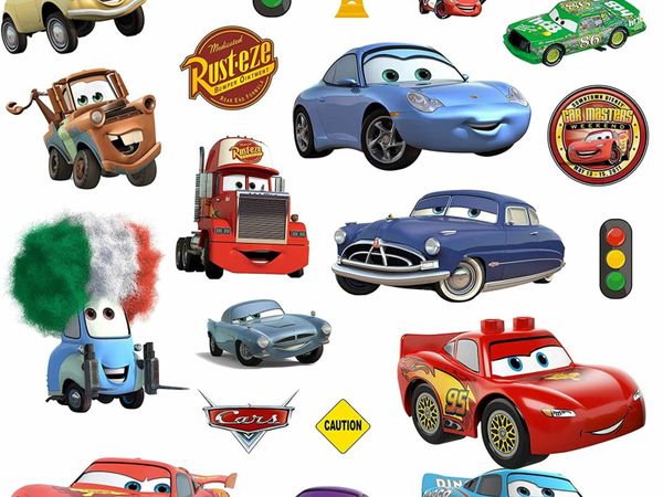 Cars 3 Cartoon Wall Stickers for Bedrooms Boys and Girls Mural Decal