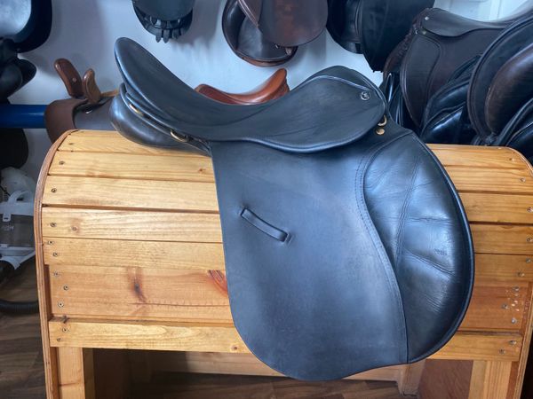16” GFS black leather pony saddle