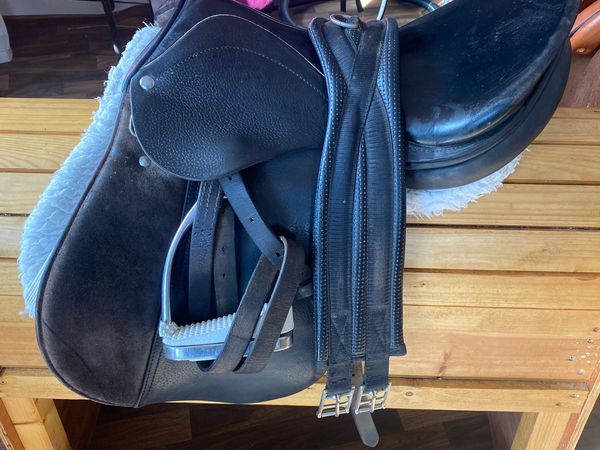 Zaldi Tom 16” leather pony saddle set