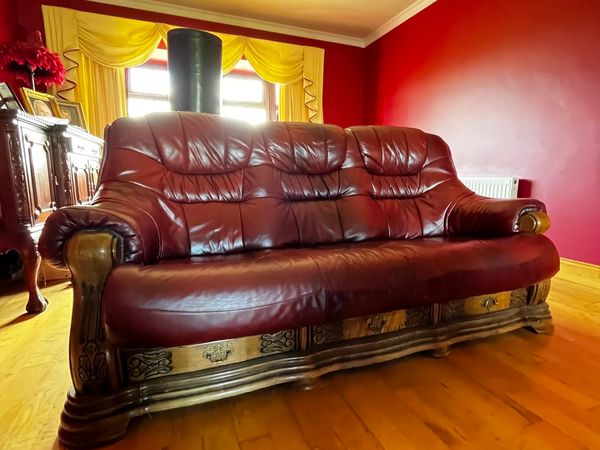 3 Seater Leather Couch and 2 Armchairs