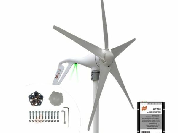 400W 12V 24V Wind Tubine Generator Horizontal Axis Mini Electric Windmill With LED Light Free 600W Controller