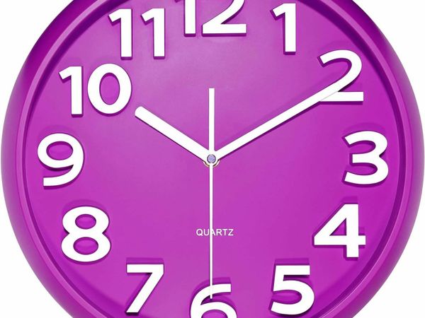 10'' Small Wall Clock, Non-Ticking Silent Quartz