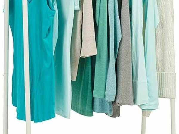 Garment Rack Metal/Clothing Racks with Tiers and Shelf/Coat rack/Metal Garment Rack, Design, Modern, Living Room, Bedroom, Hallway - Metal Garment rack PI-B2 - White
