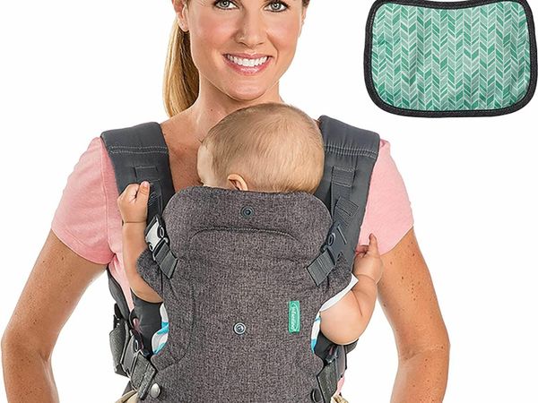 Flip Advanced 4-in-1 Carrier with Bib - Ergonomic, Convertible, Face-in and Face-out Front and Back Carry for Newborns and Older Babies, 8-32 lbs / 3.6-14.5 kg