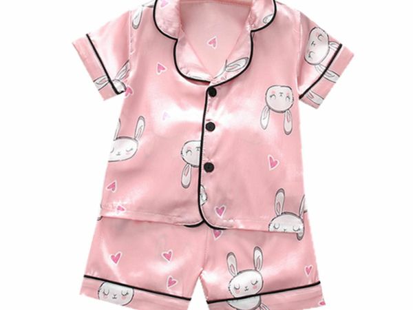 2022 Children"s pajamas silk bunny