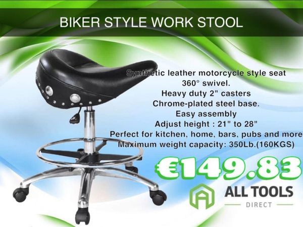 Biker style garage workshop stool