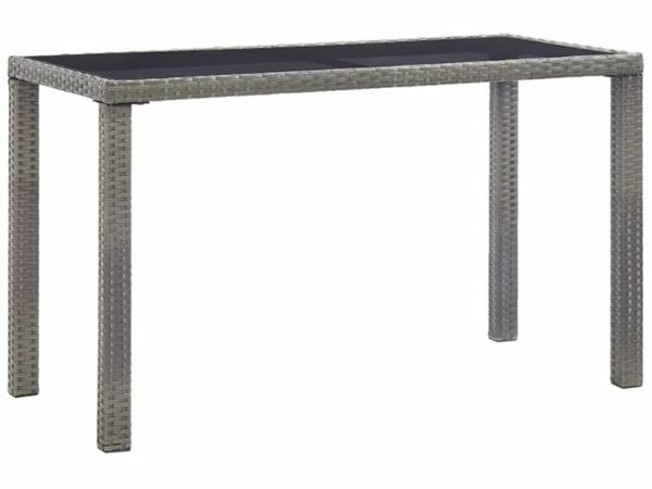 New*LCD Garden Table Anthracite 123x60x74 cm Poly Rattan