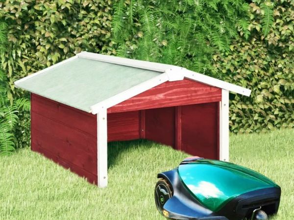 New*LCD Robotic Lawn Mower Garage 72x87x50 cm Red and White Firwood