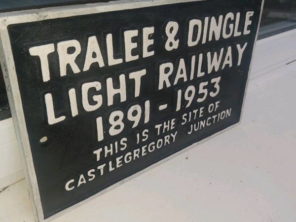 Tralee dingle railway cast iron sign