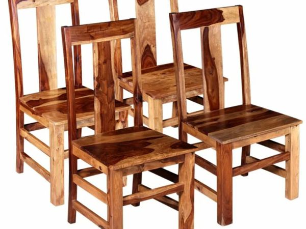 New*LCD Dining Chairs 4 pcs Solid Sheesham Wood