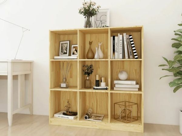 New*LCD Book Cabinet/Room Divider 104x33.5x110 cm Solid Pinewood