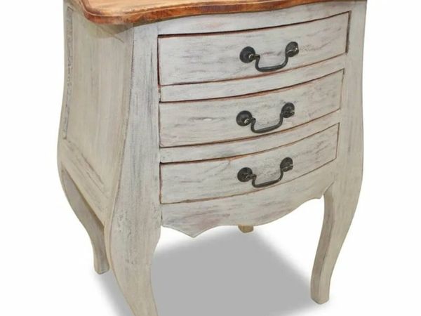 New*LCD Bedside Cabinet Solid Reclaimed Wood 48x35x64 cm
