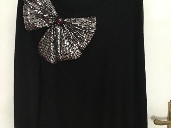 Beautiful Jesire Black Jumper with Sparkle Bow