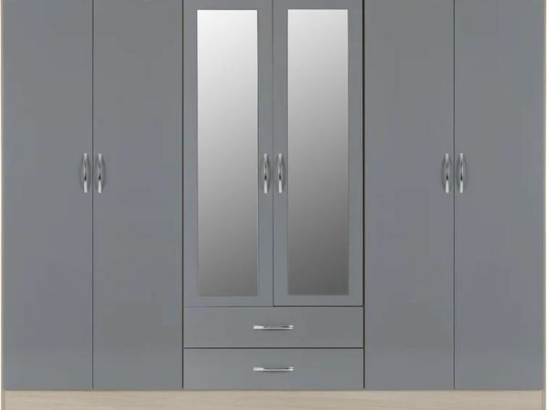Sale ‼️ New Brashear 6 Door Wardrobe RRP € 500.00 with Great Discount now only ✂️ € 250.00