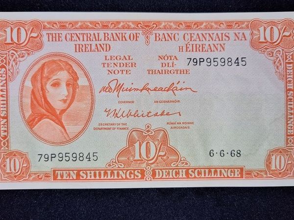 1968 Lady Lavery 10 Shilling banknote Uncirculated