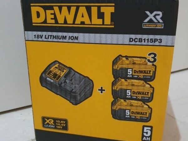 dewalt 3x5ah battery set and charger