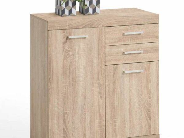 New*FMD Dresser with 2 Doors and 2 Drawers 80x34.9x89.9 cm Oak