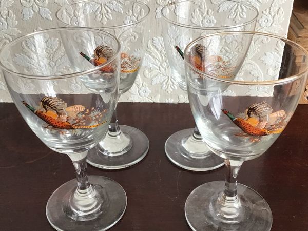 Set of 4 Pheasant Design Wine Glasses