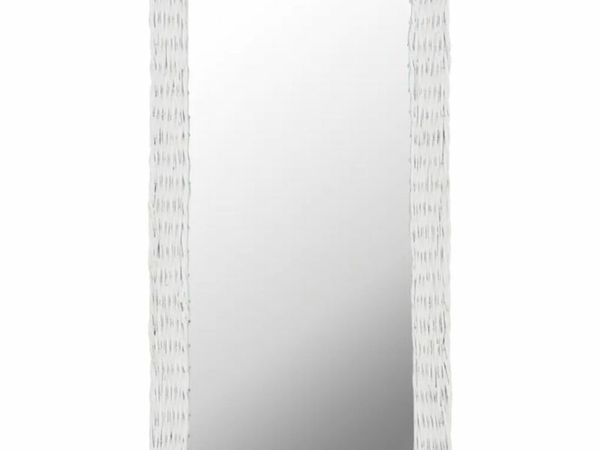 New*LCD Mirror Wicker White 50x100 cm